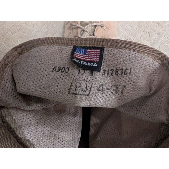 Altama Combat Boots Mens Size 13W Tan Military Hot Weather Steel Toe Vibram Sole - Picture 7 of 12